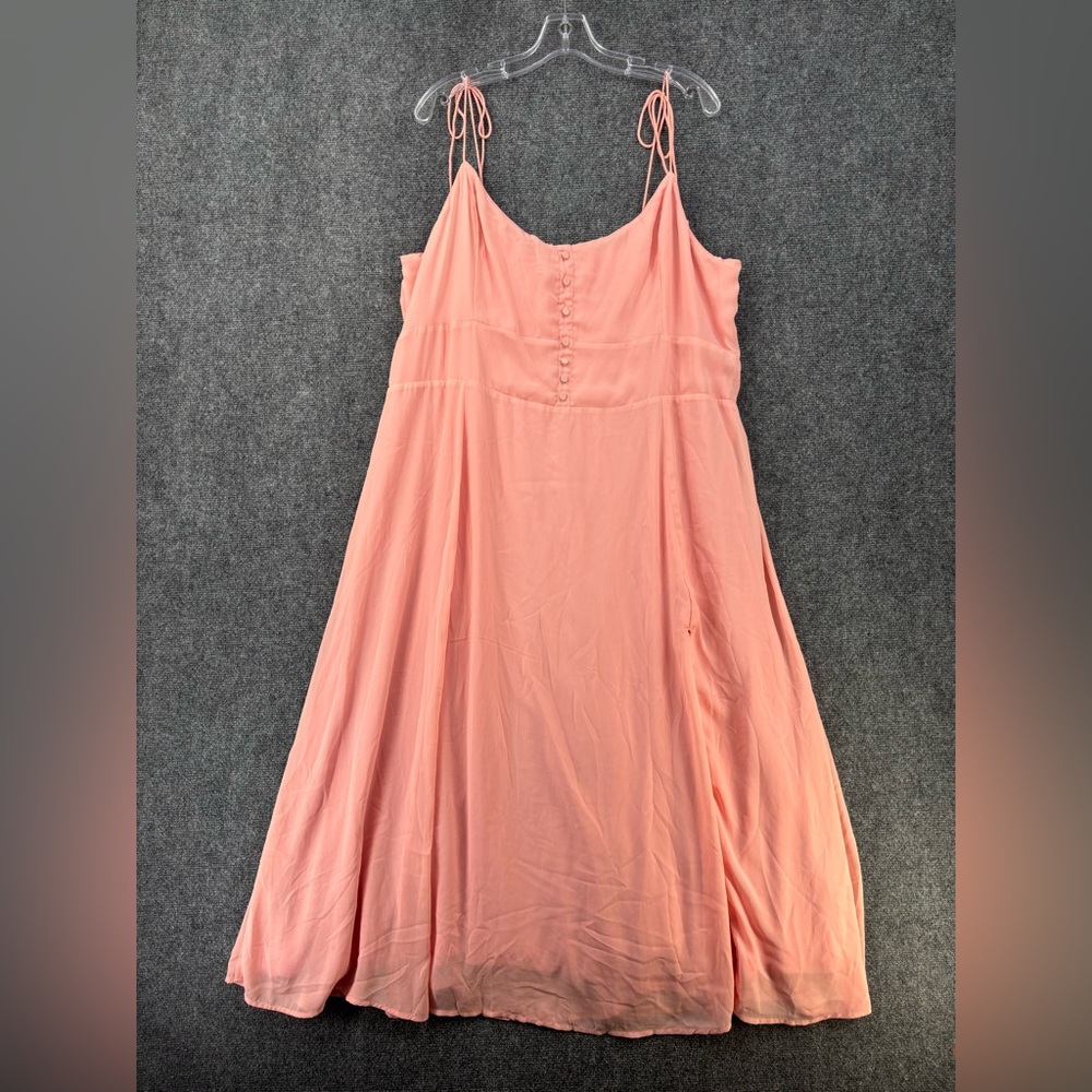 Abercrombie & Fitch Pink Strappy Maxi Dress Smocked Women’s XXL Flowy Chiffon